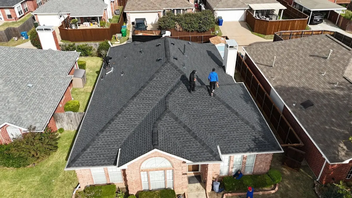 Slate & Tile Roof Repair work in progress on a Selma property